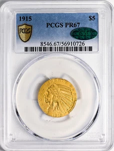 1915 INDIAN HEAD $5 PCGS PR 67 - Picture 1 of 4