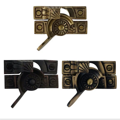 THE KINGS BAY Window Sash Lock in Solid Brass Victorian Vintage Style - 3 Finishes