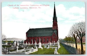Allentown Pennsylvania~Closeup of the Cemetery~Immaculate Conception Church 1909 - Picture 1 of 2