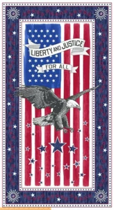 Patriotic Eagle Panel USA Stars Stripes Liberty Digital Cotton Windham 24" Panel - Picture 1 of 1