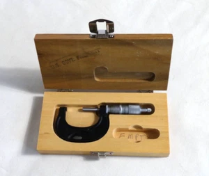 Micrometro Scherr-Tumico 1-2" vintage in scatola di legno originale - Foto 1 di 10