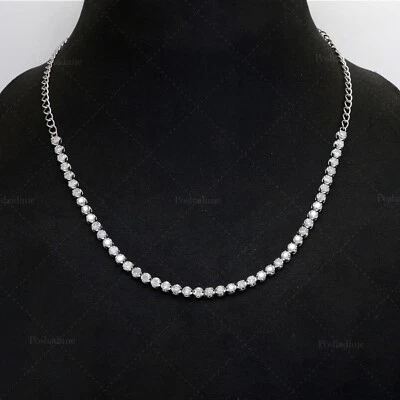 Collar de boda de tenis de diamantes naturales I2/H de 3,24 quilates en oro blanco de 14 k de 16 pulgadas Foto 1 de 4