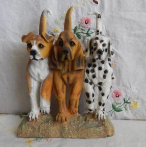 3 DOGS FRONT AND BACK FIGURINE - Picture 1 of 4