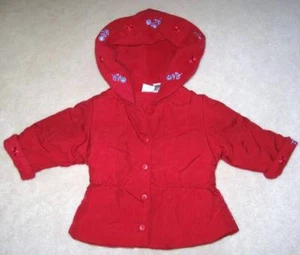 INFANT Baby GIRLS size 12 months MACYS 12M RED DRESSY COAT Christmas jacket - Picture 1 of 3