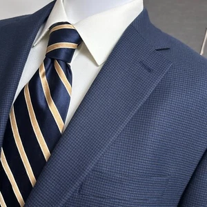 Michael Kors Sport Coat 44R Blue Black Check Blazer Jacket Business Casual - Picture 1 of 12