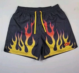 Deadstock Y2k Nike Flame Swoosh Track Shorts, Above Knee Fit, M, 30-32 Waist, 6" - Picture 1 of 20