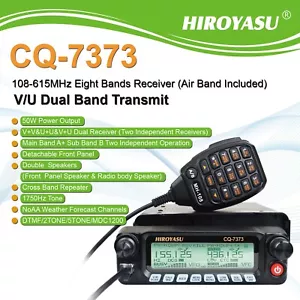 Radio HIROYASU CQ-7373 Pannello frontale staccabile 108-615 MHz Otto bande V/U - Foto 1 di 10