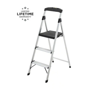 Gorilla Ladders Step Stool Ladder 3-Step 250-Lbs Type I Duty Rating Aluminum