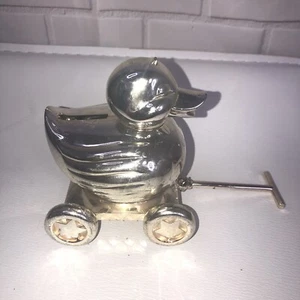 Banco de juguete Reed & Barton plateado de goma Ducky Pull Just Ducky Baby regalo  - Imagen 1 de 6