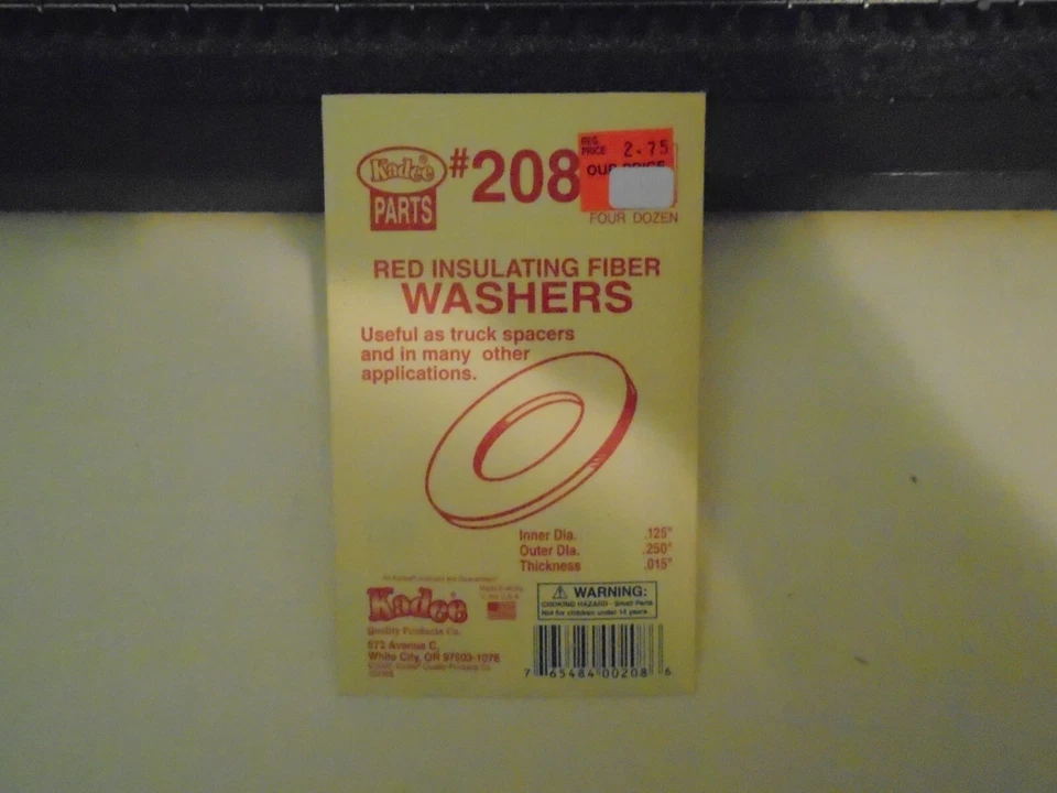 KADEE #208 RED INSULATING FIBER WASHERS (4 DOZEN) HO - Image 1 of 1