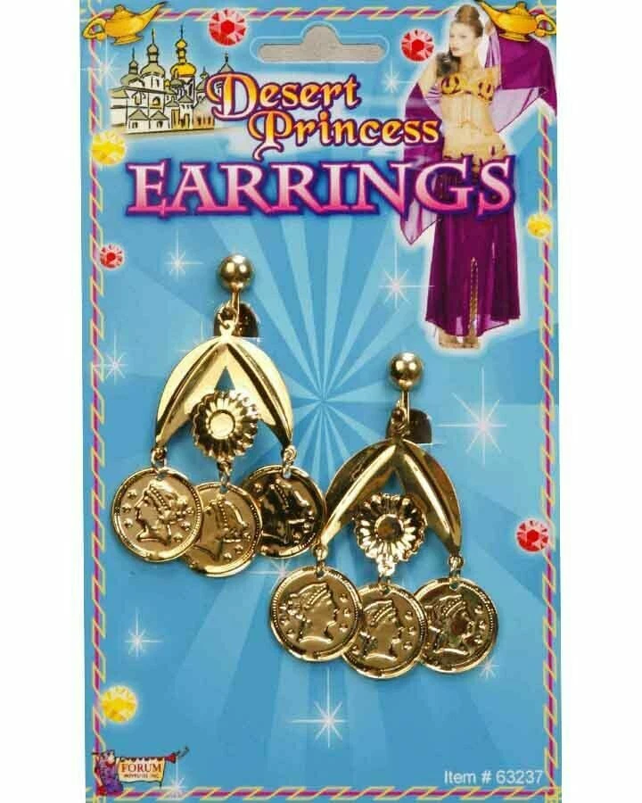 Desierto Princesa Harén Genio Moneda Tobillo Pulsera o Pendientes Disfraz Accesorio Foto 1 de 1