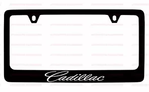 (1) CADILLAC BLACK LICENSE PLATE FRAME - Picture 1 of 1