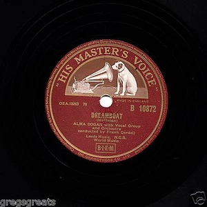 UK No.1 MAY 1955 ALMA COGAN 78 rpm DREAMBOAT / IRISH MAMBO HMV B 10872 E - Picture 1 of 2