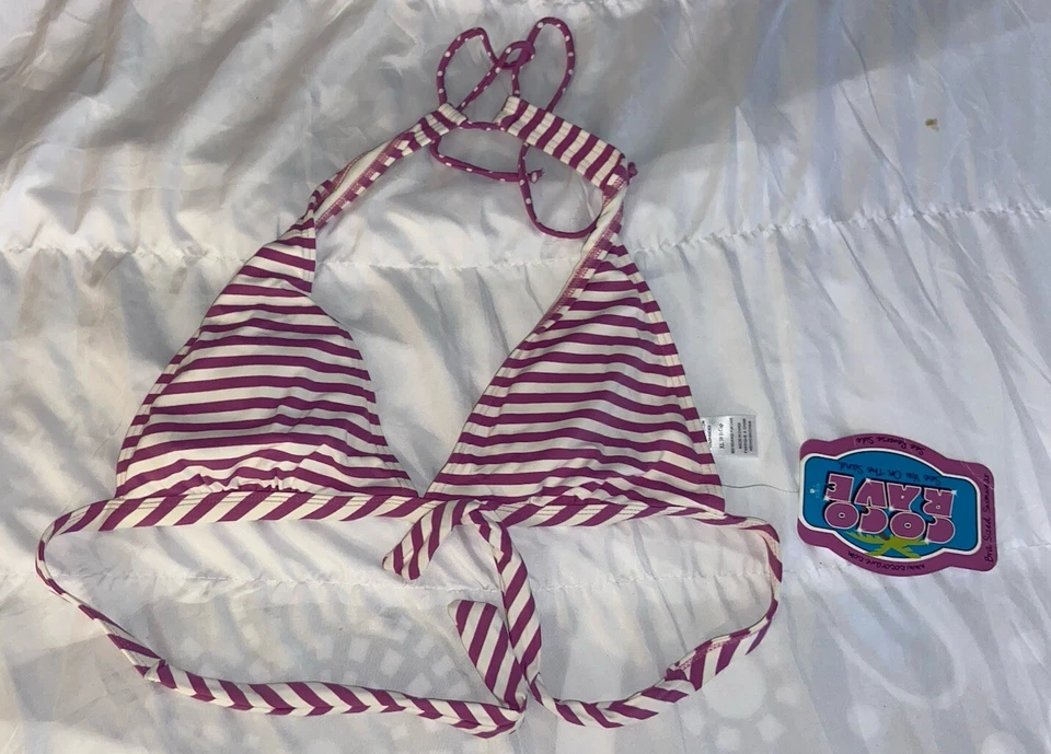 Traje de baño halter a rayas Coco Rave XL 38B púrpura (B1) Foto 1 de 2