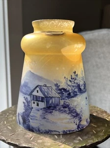 Vintage Iridescent Glass Art Nouveau Lamp Shade Hand Painted Czechoslovakia B - Picture 1 of 20