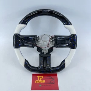 White LED Forged Carbon Fiber Steering Wheel For Ford Mustang GT 2010-2014 - Picture 1 of 9