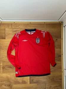 2004-2006 Umbro England National Team Away Longsleeve Soccer Jersey Size L - Picture 1 of 6