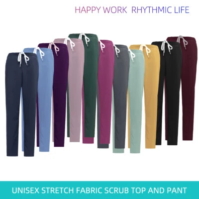 Women men Medical Accessories Tops Pants Solid Color Scrub Medical Trousers - Image 1 of 4
