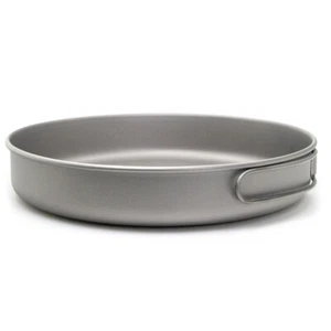 Ultralight Titanium Frypan 1000ml with Handle for Outdoor Camping Hiking B2H8 - Picture 1 of 10