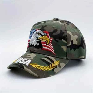 USA Eagle Gorra Bordada, Táctico Camuflaje Parasol Papá Sombrero Ajustable - Imagen 1 de 8
