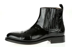 Stivaletti uomo Giorgio Armani in pelle verniciata lucida con punta a cappuccio tg. 44,5 $900 - Foto 1 di 6