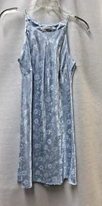 STEPPIN OUT Blue Spaghetti Strap Sleeveless Floral Dress Women 5 / 6 FAST SHIP! - Picture 1 of 4