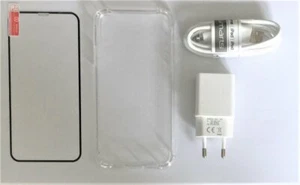 4Smarts Starterpack für iPhone X XS Hard Cover Netzteil Adapter Displayfolie
