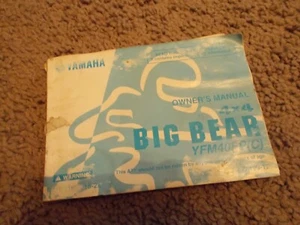 2001 Yamaha Big Bear 400 4X4 Owners Manual - Foto 1 di 3