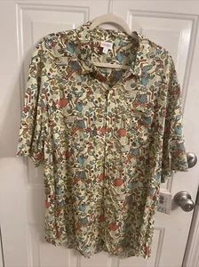 Lularoe  Men's Casual Button-Up Shirt size 2 XL Outdoors Design NEW With Tags - Picture 1 of 8