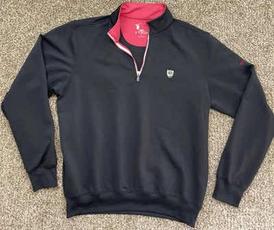 FAIRWAY & GREENE Men’s Medium Golf Pullover 1/4 Zip F&G Tech Black Hidden Creek - Image 1 of 4