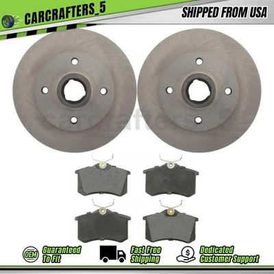 Disc Brake Rotors Brake Pads Set Rear for 85 86 88 89 Volkswagen Golf 1.8L - Image 1 of 4