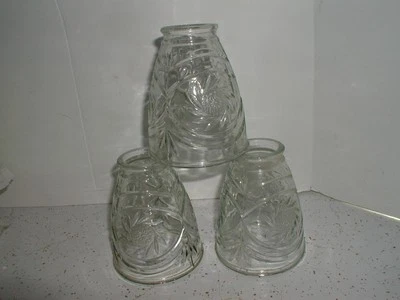 3 VINTAGE wheel formed GLASS LAMP SHADE ceiling fan chandelier   F - Image 1 of 4