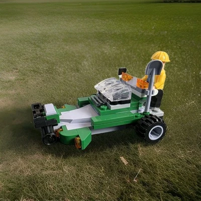 Custom MOC Building Blocks Zero Turn Lawn Mower Handmade Miniature Model 4x3x2. - Image 1 of 4