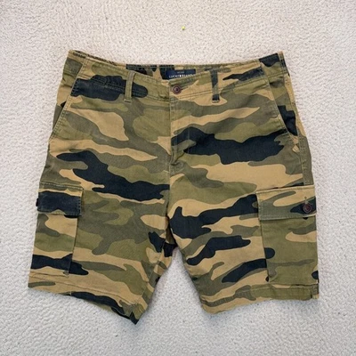 Lucky Brand Cargo Shorts Mens 33 Green Camo 9" Inseam  Twill Outdoor Casual - Image 1 of 4