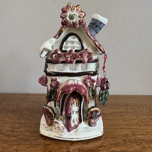 Blue Sky Clayworks Heather Goldminc Weihnachtsstern Haus Teelichthalter 5,75" 2001 - Bild 1 von 11