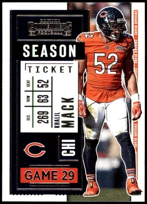 Khalil Mack 2020 Panini Contenders #81 Bears NFL READ FREE SHIPPING AutographDen - Image 1 of 2