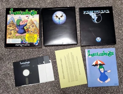 Lemmings PC IBM Big Box 5.25 Disk w/ Manuals Extras RARE HTF VGC - Image 1 of 4