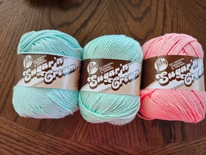 Lily Sugar 'n Cream Cotton yarn Color Coral Rose Beach Glass 3 skeins 12oz total - Picture 1 of 3