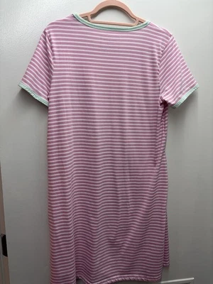 Camisón Charters Club íntimates, rayas rosas con ribete verde menta. Usado. Foto 1 de 4