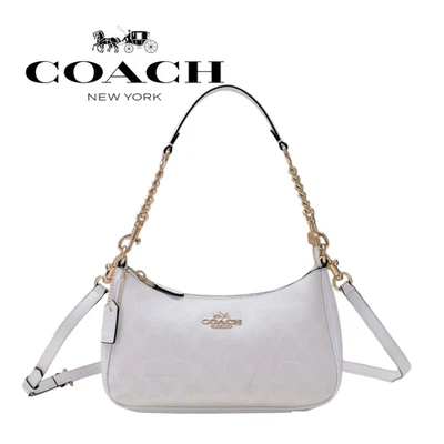 COACH Teri 2Way CA548 Shoulder Bag Signature Coated Canvas White outlet - Image 1 of 4