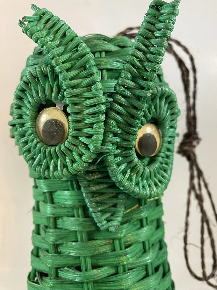 Carillones de viento de mimbre búho vintage decoración exterior colgante MCM Foto 1 de 4