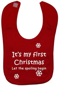 My First Christmas Baby Nursery Feeding Bib Newborn-3 yrs Approx Xmas Gift - Picture 1 of 10