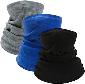 Outrip Kids Ski Mask Fleece Neck Gaiter Warmer Winter 3pcs Black+grey+blue  - Picture 1 of 5