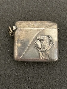 Antiguo estuche Vesta Bulldog Inglés en relieve - Imagen 1 de 24