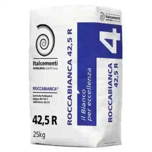 Cemento Bianco 42,5 R I.design Rocca Bianca Italcementi eccellente legante 25 Kg