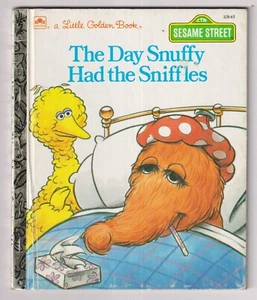 1991 Sesame Street The Day Snuffy Had The Sniffles #108-65 Little Golden Book - Imagen 1 de 1