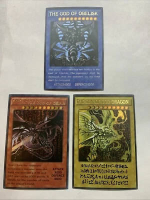 Egyptian God Cards Slifer Obelisk Ra Dragon ACG Waifu Card Holo Anime Yugioh Set - Image 1 of 4