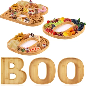 3Pcs Halloween Charcuterie Board, BOO Halloween Cheese Board Wooden Halloween Se - Picture 1 of 12