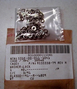 MIl Spec #6 (for 6-32 screws) Stainless Steel Lock Washers 100 pcs NOS - Picture 1 of 1
