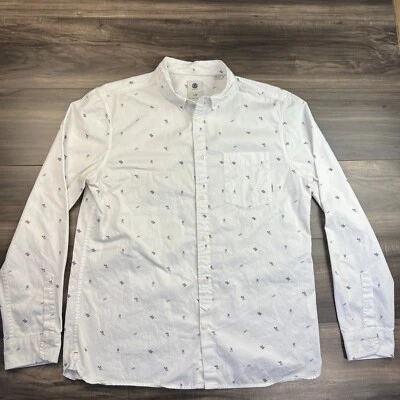 Element Shirt Mens Large White Black Long Sleeve Button Up - Image 1 of 4
